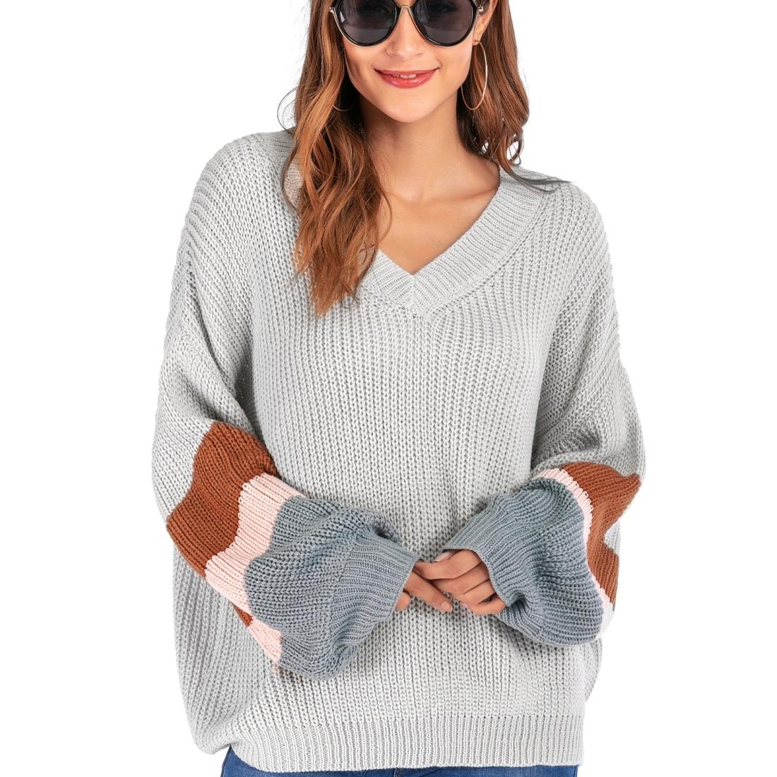 V562-HA81490722YZ-202505261911-00 Fashion Casual V-Neck Sweater - Grey Xl - Image 1