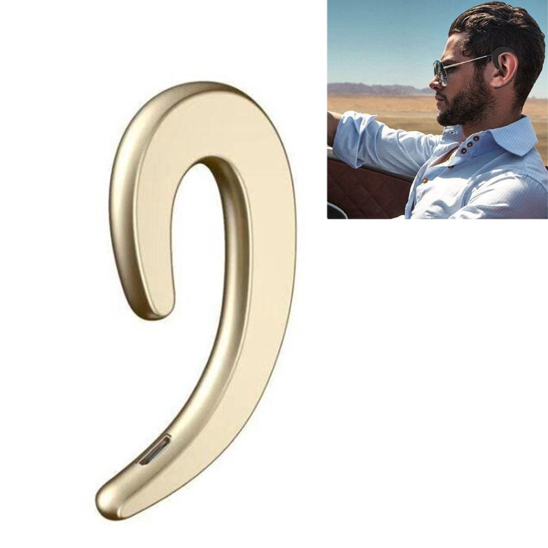 V562-J3265P8PI-202505261710-00 Bluetooth Bone Conduction Sports Earphones with Earhook - V4.1 - Gold - Image 1