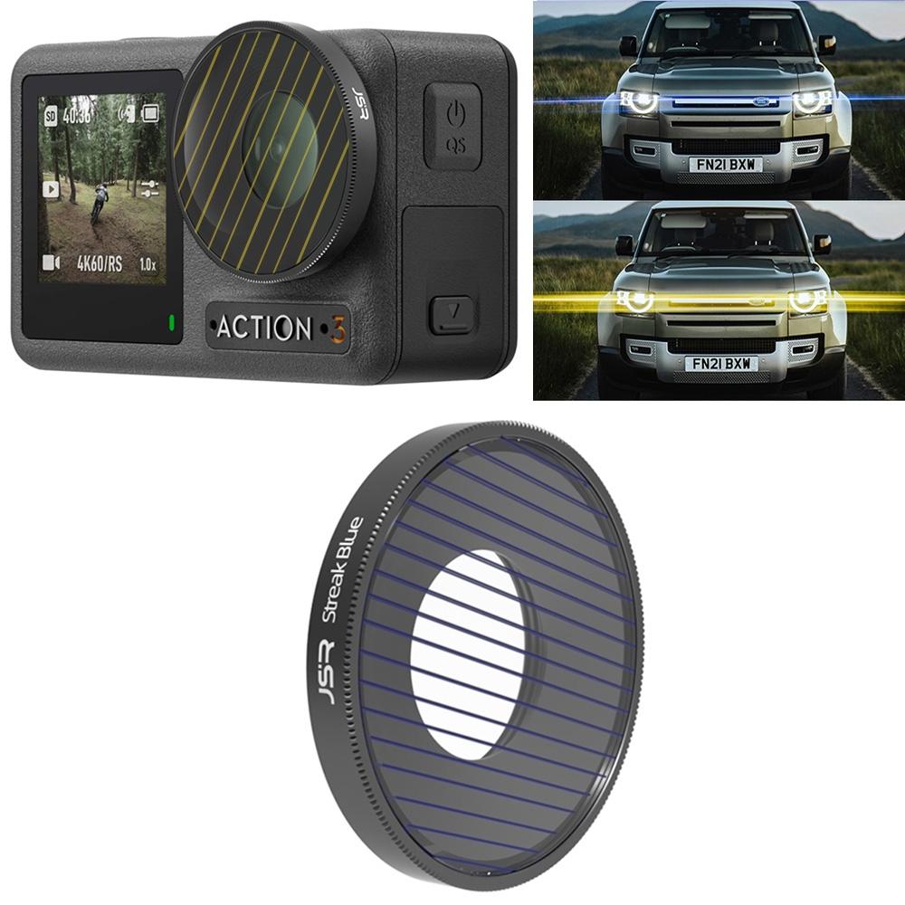 V562-L0150POD-219476-00 Enhanced Streak Drawing Lens Filter for Dji Action 3 - Blue - Image 1