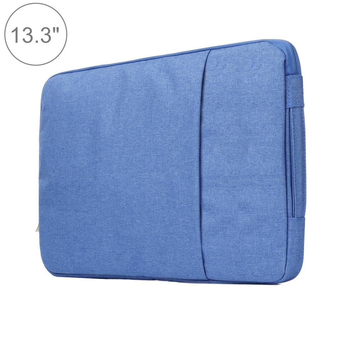 V562-L1101BL-202504251825-00 Universal Denim Laptop Bag for 13.3 Notebooks - Fits Macbook Air / Pro - Portable & Stylish - 35.5x26.5x2cm - Blue - Image 1