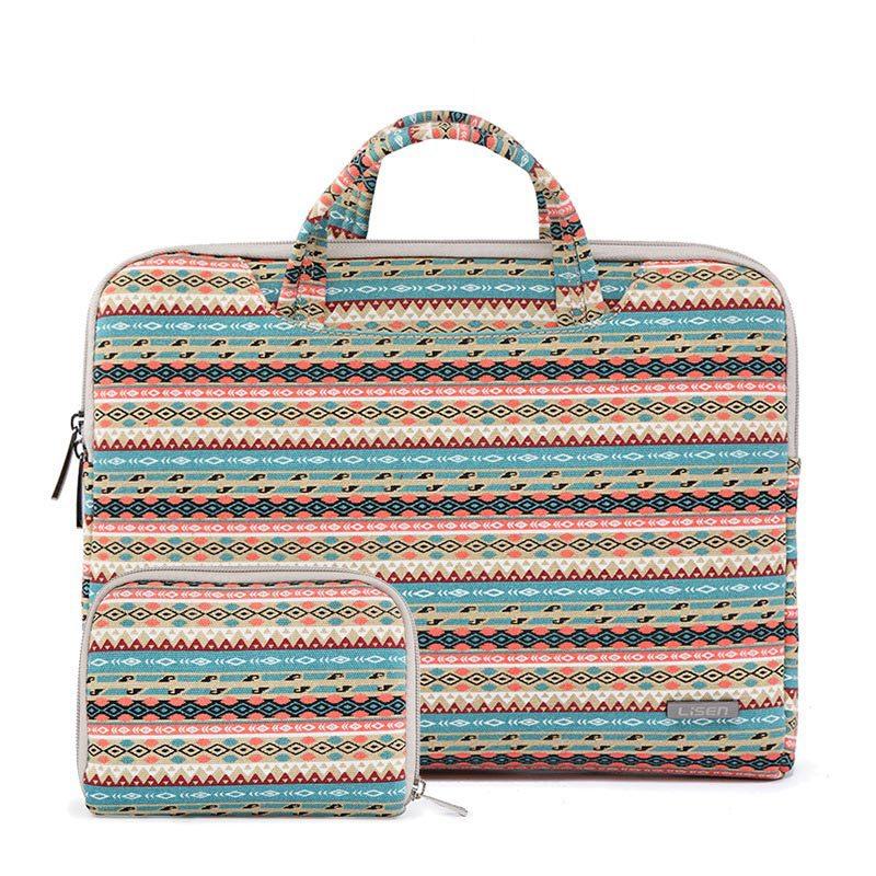 V562-L2027175950DBT-202502282150-00 13.3 Inch Simple Business Laptop Bag With Liner - Ls-116 - Canvas Diamond Lattice Light Green - Image 1