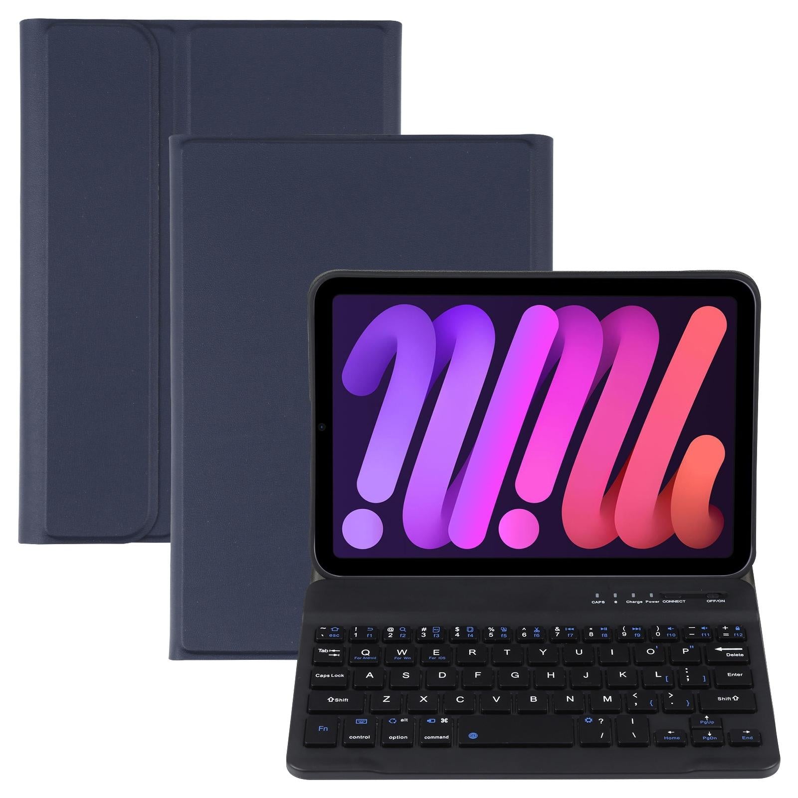 V562-L6460CMW-202504292032-00 Ultra-Thin Detachable Bluetooth Keyboard Leather Case For Ipad Mini 6 - Blue - Image 1
