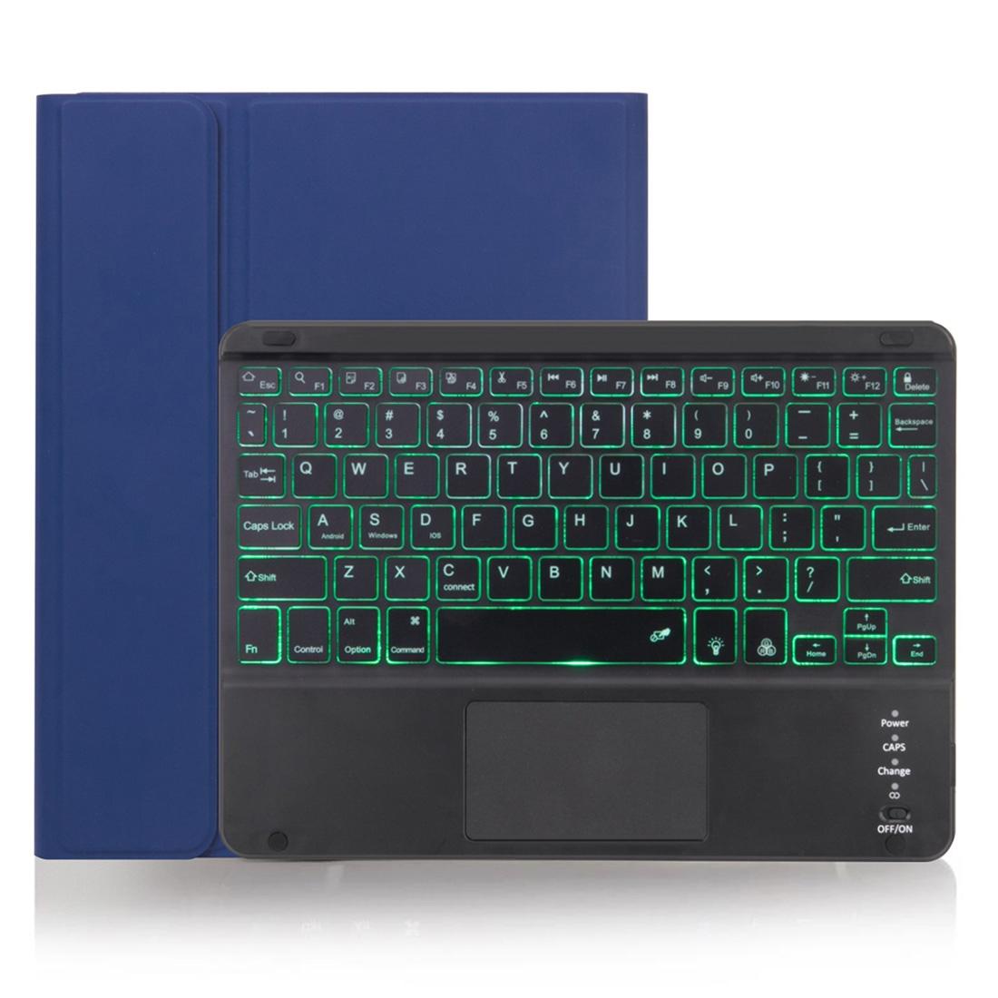 V562-L7120ORPI-202504291812-00 Detachable Bluetooth Keyboard Tablet Case For Ipad Pro 11 With Touchpad Pen Slot & Backlight - Plain Texture - Blue - Image 1