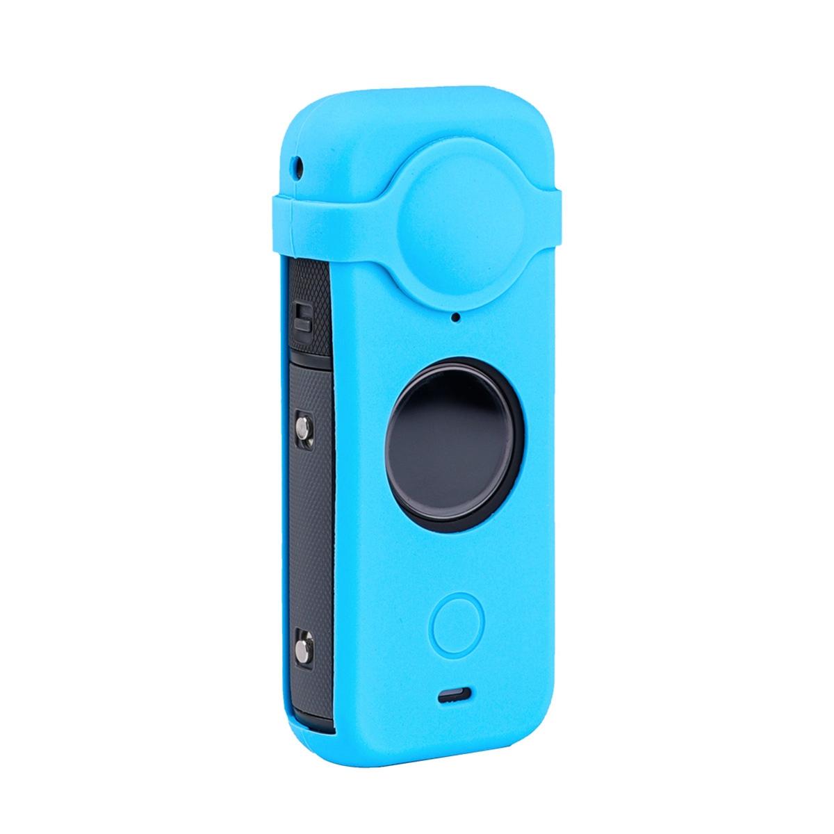 V562-L8491ACD-202502241645-00 Silicone Case with Lens Cover for Insta360 one X2 - Full Body Dust Proof - Blue - Image 1