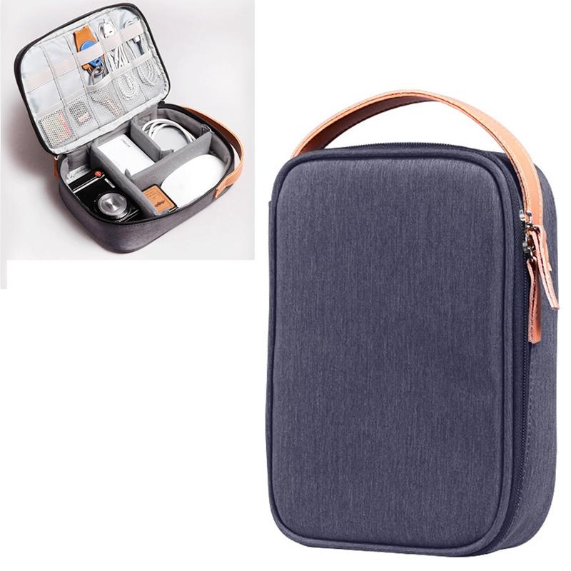 V562-L9085CP-202503032011-00 Portable Multi-function Headphone Charger Data Cable Storage Bag - Ultra Fiber Power Pack - Blue l - Image 1