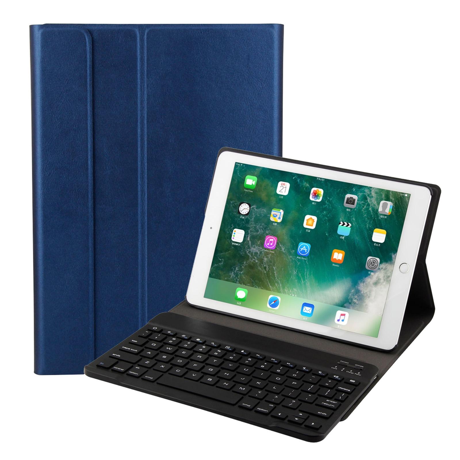V562-L9359D6PI-202504291853-00 Bluetooth Keyboard & Leather Tablet Case For Ipad Air / Pro 9.7 - Three-Gear Angle Adjustment Magnetic Sleep Function - Abs Brushed Texture - Blue - Image 1