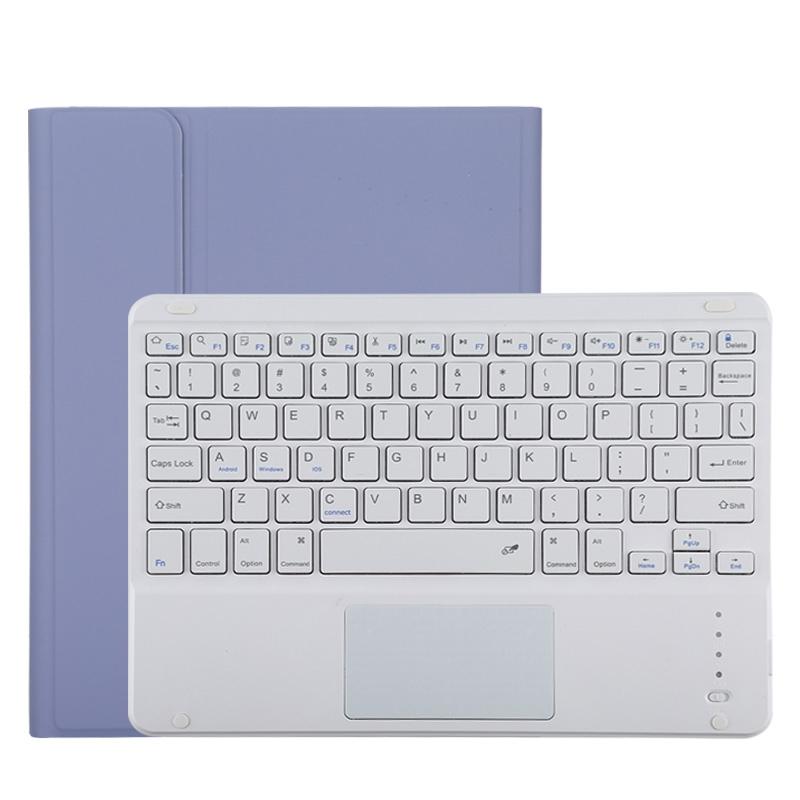 V562-P2415ORPI-202504291841-00 Bluetooth Tablet Case For Ipad Pro 11 With Touchpad & Pen Slot - Detachable Microfiber Leather - Purple - Image 1
