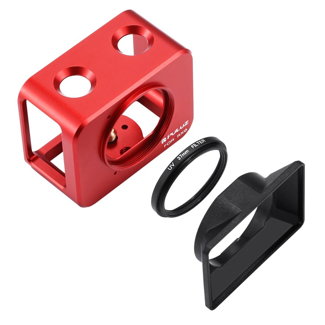 V562-R023UP-219731-00 Sony Rx0 Protective Cage with 37mm Lens and Sunshade - Red - Image 1