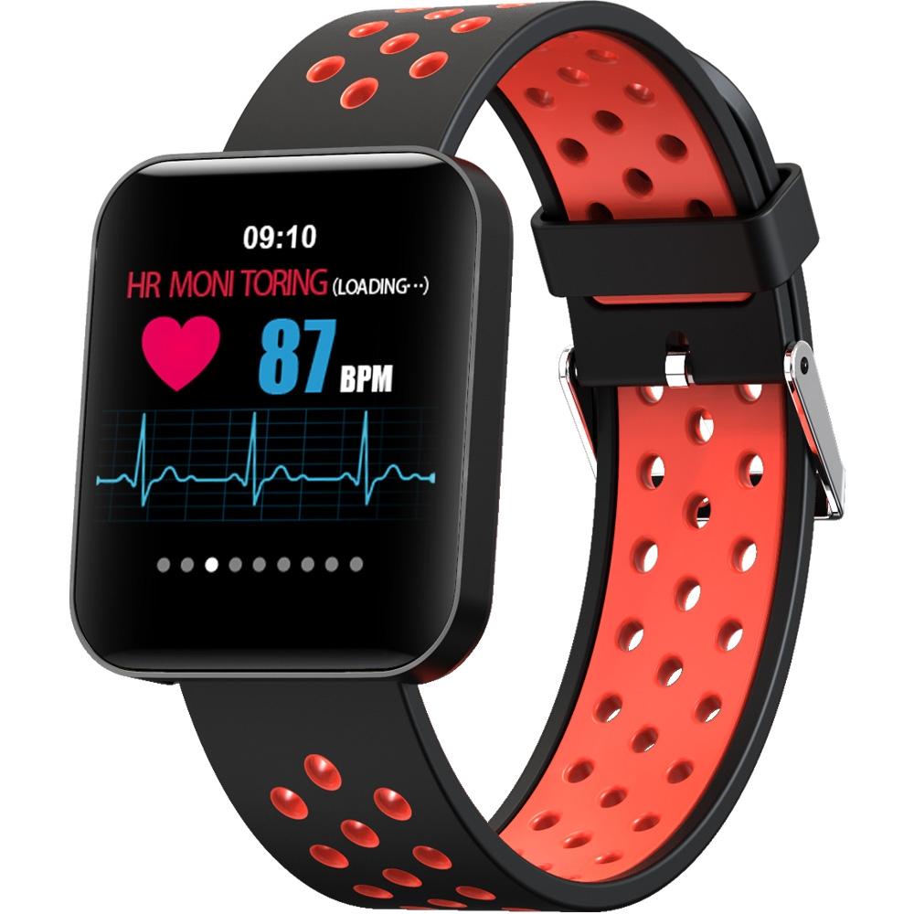 V562-R1840AC-202504252127-00 Waterproof Smart Bracelet With Tft Screen And Health Monitoring - Red - Image 1