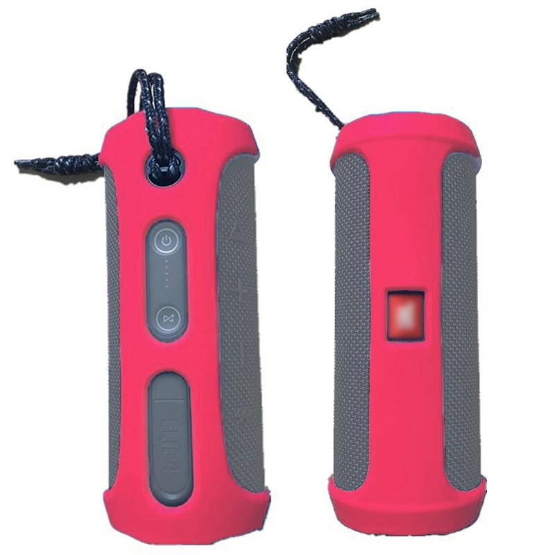 V562-R6719G7PI-223885-00 Protective Case for Jbl Flip4 Bluetooth Speaker - Portable Silica Gel - Red - Image 1