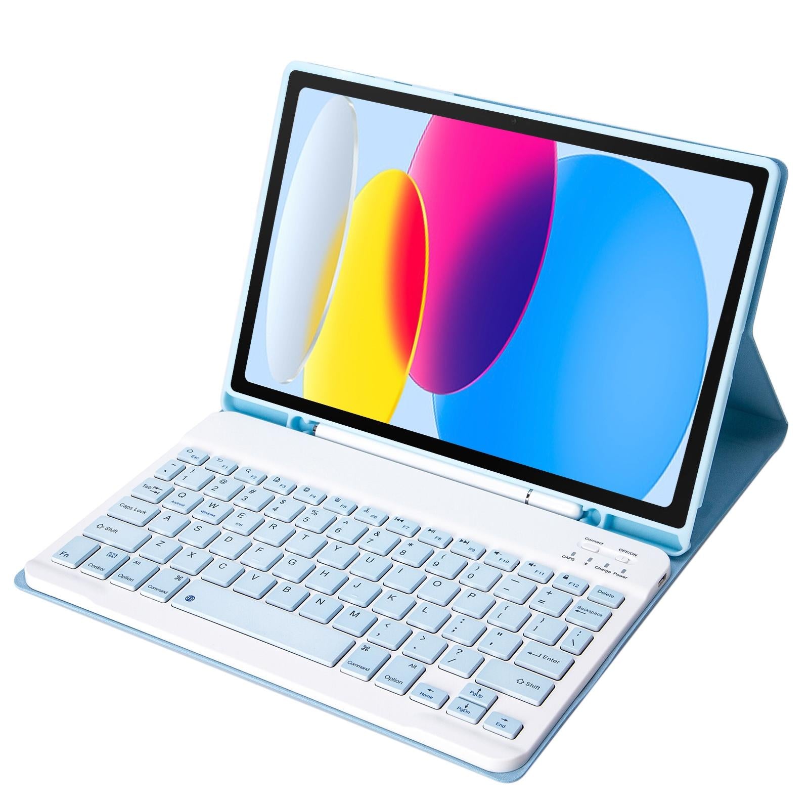 V562-TT6837SAS-202504291931-00 Ultra-Thin Bluetooth Keyboard Leather Tablet Case For Ipad 10.9 2022 With Pen Slot - Baby Blue - Image 1