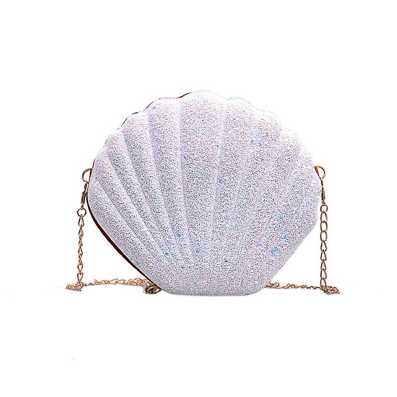 V562-W0692BCC-202503032016-00 Sequined Shell Crossbody Bag Single Shoulder Fashion Accessory - White - Image 1