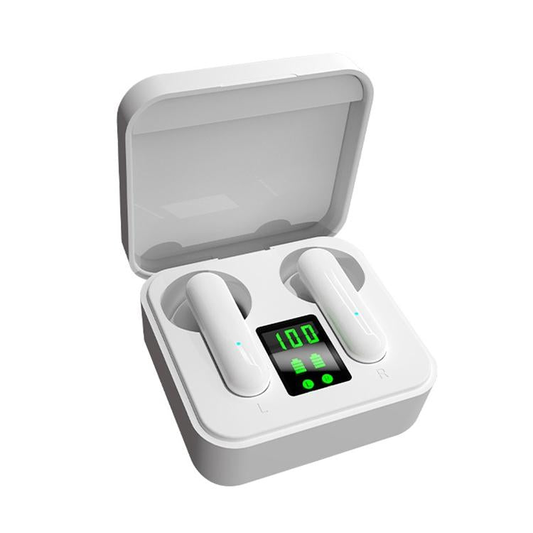 Digital Display Sports Bluetooth Earphones - Semi-in-ear - Ete-16 Tws - White