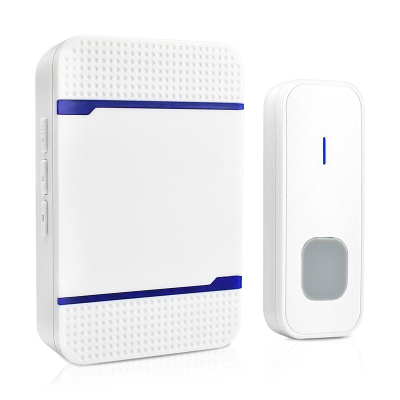 V562-W9040DW-202503042005-00 Wireless Waterproof Doorbell Receiver - 110Db Low Power 300M Range 53 Music Options Night Light - White - Image 1