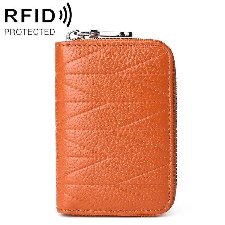 V562-Z0610BCC-202505291511-00 Women Anti Magnetic Leather Rfid Wallet - Brown - Image 1
