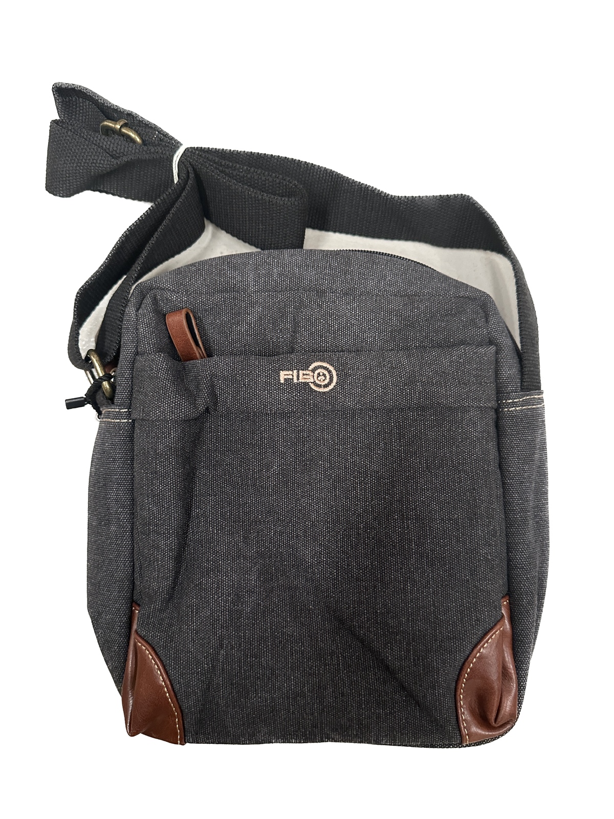 V563-00157C-BLACK-149825-00 FIB Explorer Canvas Cross Body Travel Bag - Black - Image 1
