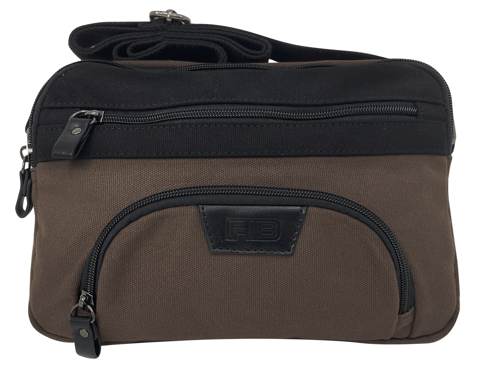 V563-00314C-BROWN-149966-00 FIB Byron East West Sling Shoulder Bag Travel Adjustable Strap - Brown - Image 1