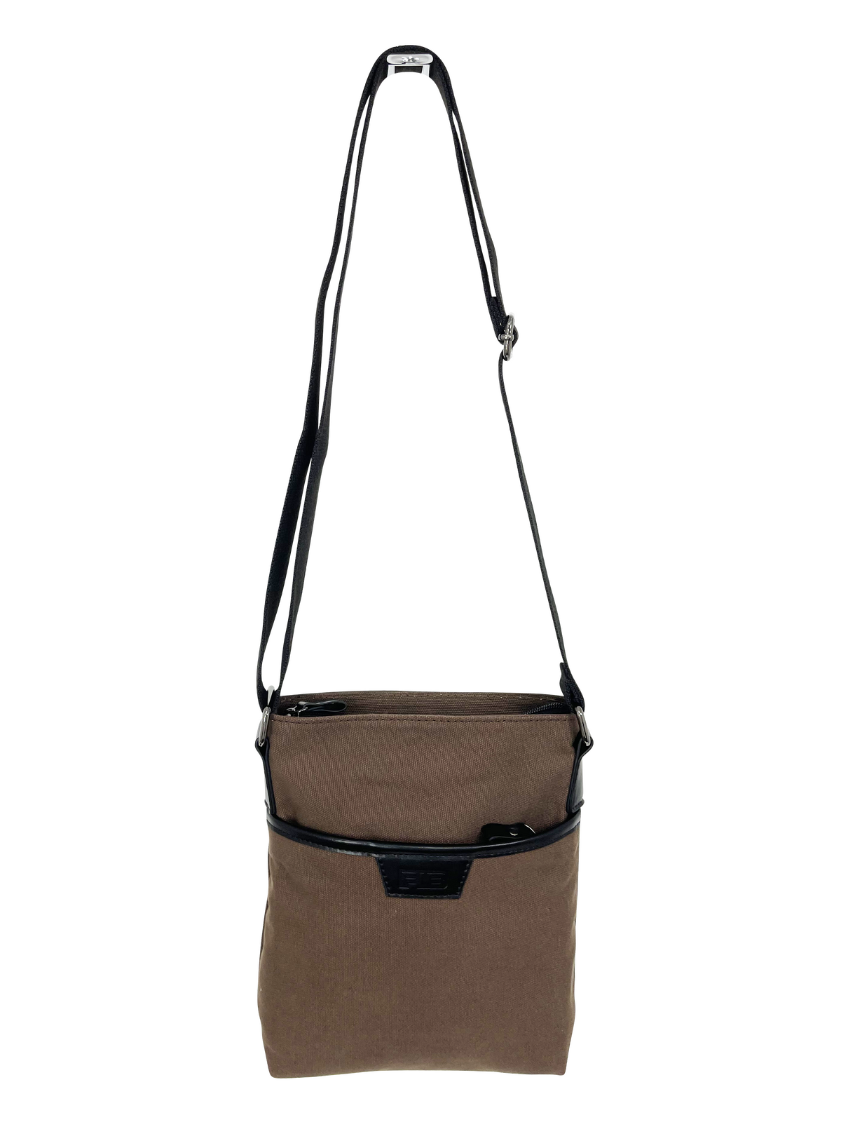 V563-00315C-BROWN-149808-00 FIB Byron Canvas Sling Bag Shoulder Travel Cross Body - Brown - Image 1