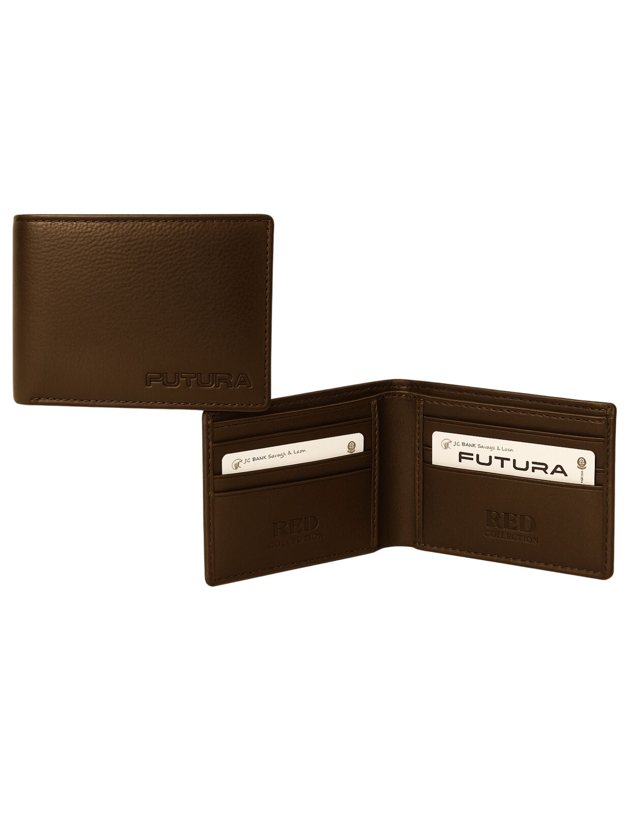 V563-00377L-TAN-202506051833-00 Futura Mens RFID Protected Slim Genuine Leather Wallet - Tan - Image 1