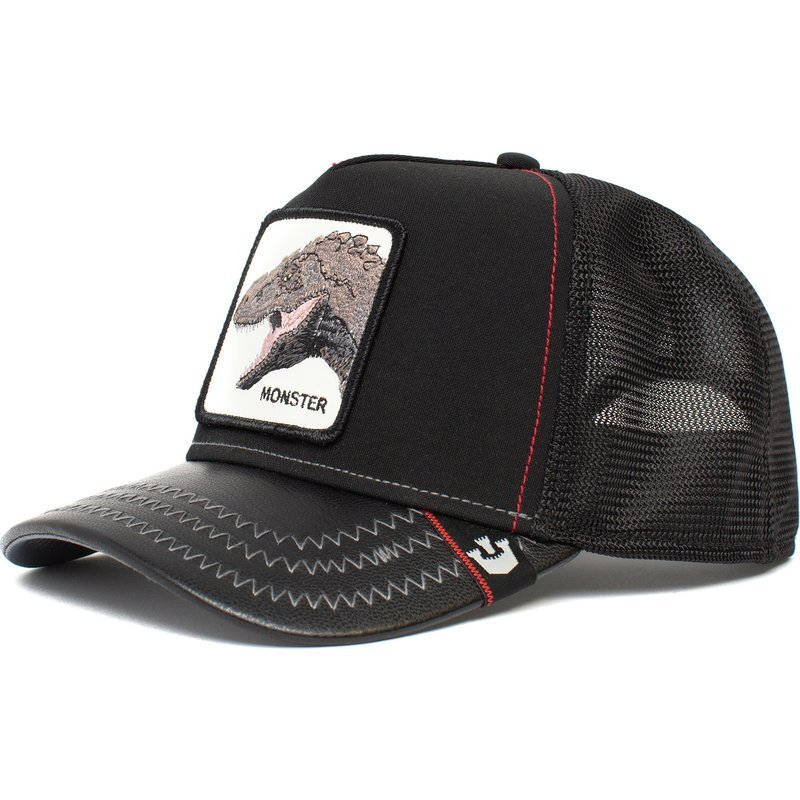 V563-101-0141-BLK-ONESZE-202507251230-00 Goorin Brothers Baseball Trucker Cap Hat Snapback Godzilla Dinasaur Tyrant Monster - Black - Image 1