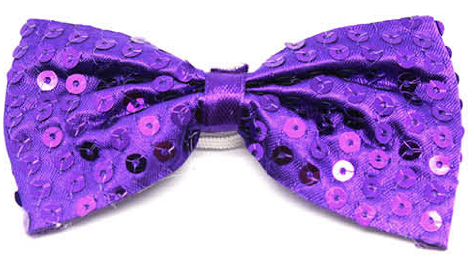 V563-17820-PUR-183491-00 GLITTER SEQUIN BOW TIE Costume Fancy Dress Dance Fancy Shiny Party Bowtie - Purple - Image 1