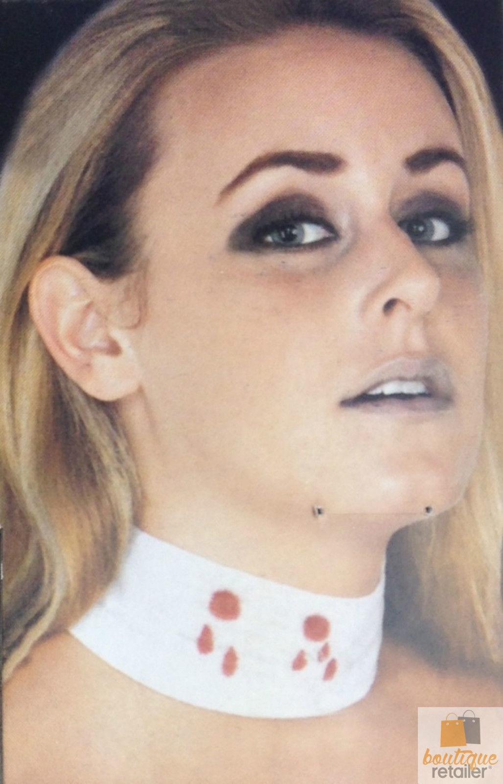 V563-18395-202503051611-00 VAMPIRE BITE CHOKER for Halloween Costume Dress Up Horror Fake Blood Bandage - Image 1