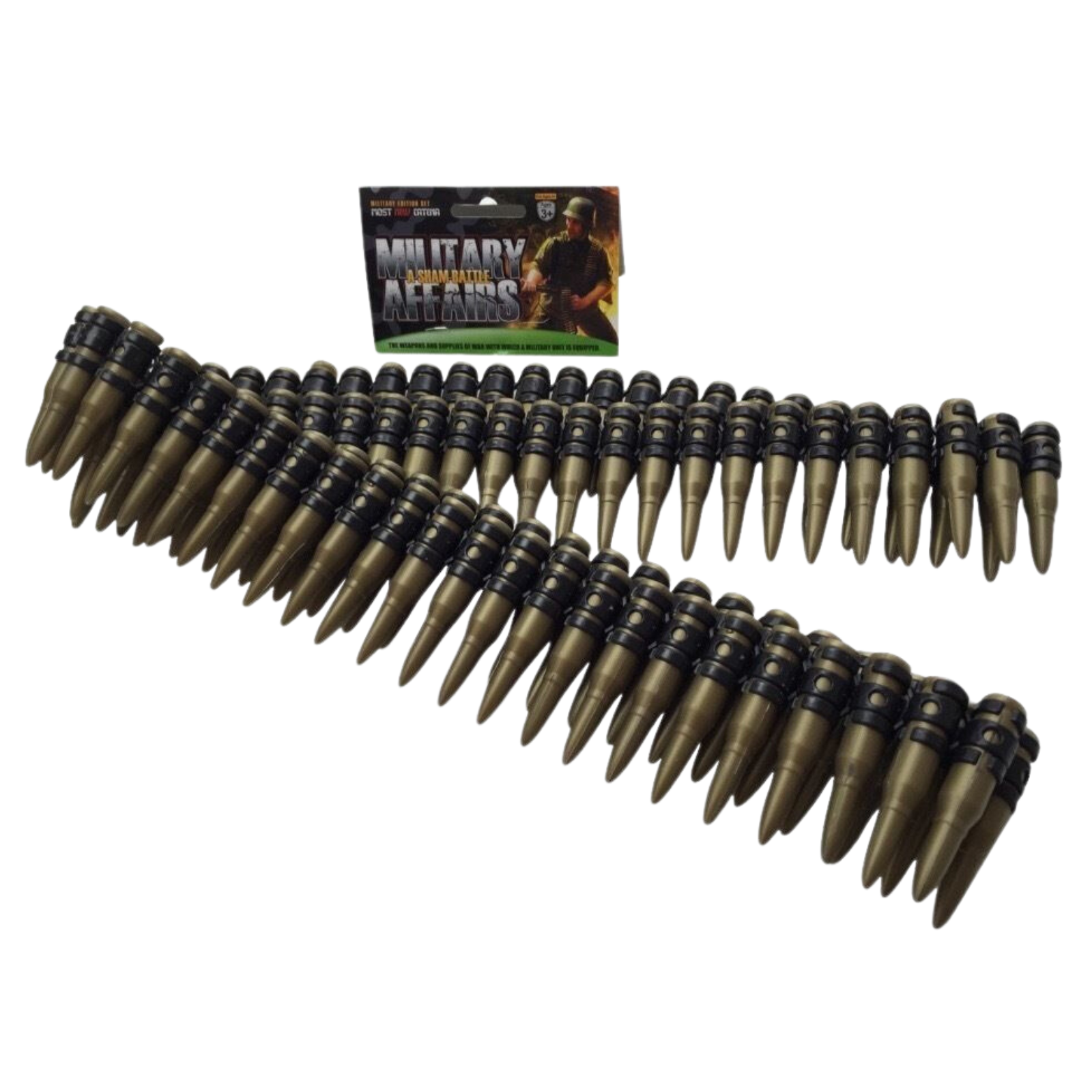 V563-18951-184557-00 BULLET BELT Plastic Bandolier Costume Party Commando Army Gangster Soldier Ammo Cowboy - Image 1