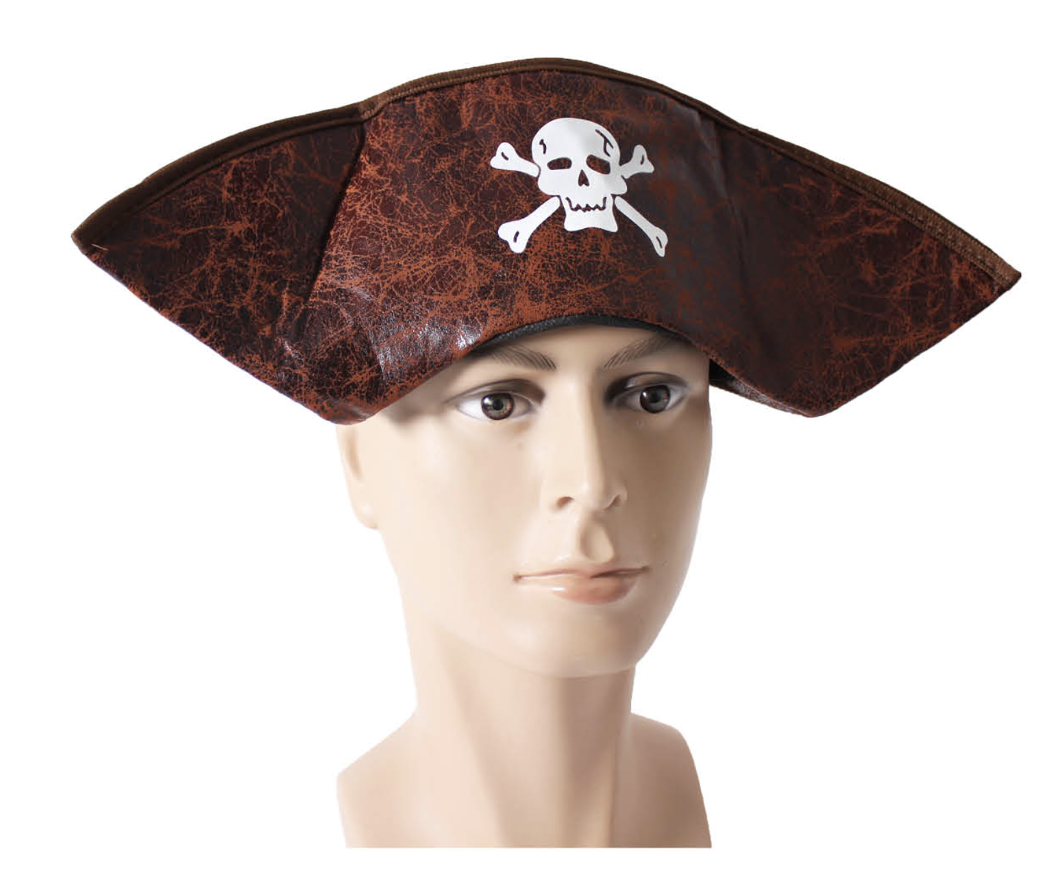V563-19056-184778-00 PIRATE HAT Costume Accessory Tricorn Captain Cap Halloween Fancy Dress Carribean - Image 1
