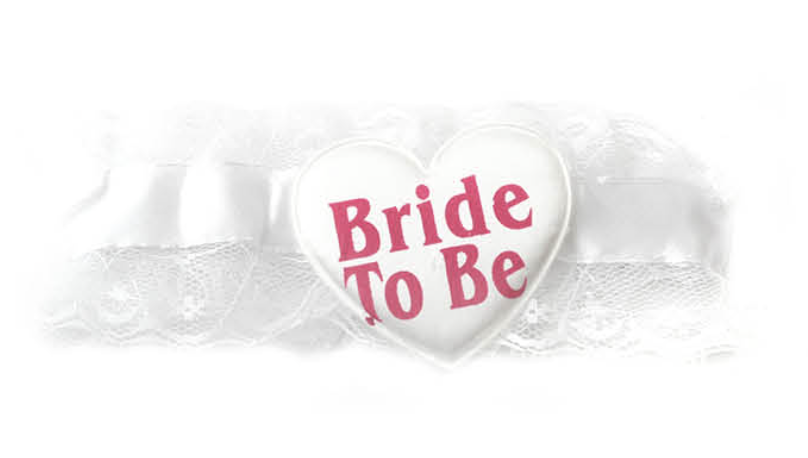 V563-19439-WHITE-185140-00 Bride to Be Garter Party Girls Hens Night Wedding Shower Bachelorette - White - Image 1