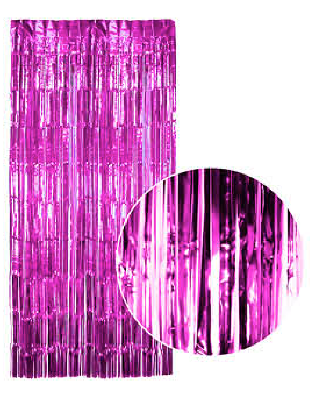 V563-19850-HTPNK-185386-00 Tinsel Curtain Foil Metallic Fringe Backdrop Party Door Decorations - (200cm x 100cm) - Hot Pink - Image 1