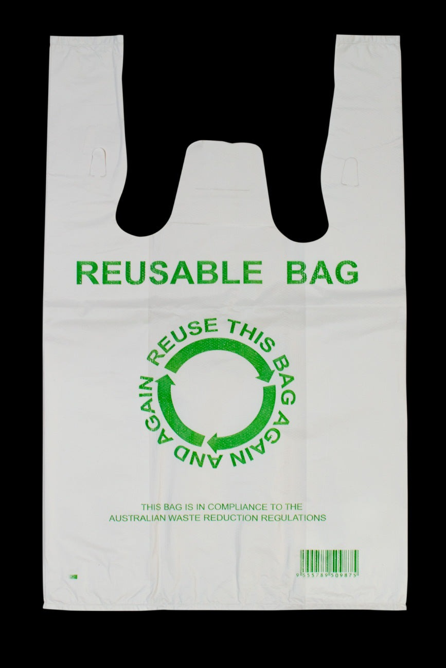 V563-1BOX-LF2700-L-202503051416-00 500pcs 33×55cm Eco Design Reusable Plastic Singlet Shopping Bags Grocery Carry Checkout - Image 1