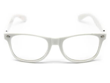 V563-21031-02-184840-00 Wayfarer Sunglasses Glasses Party Wedding Fun Costume Dress Up - White/Clear - Image 1