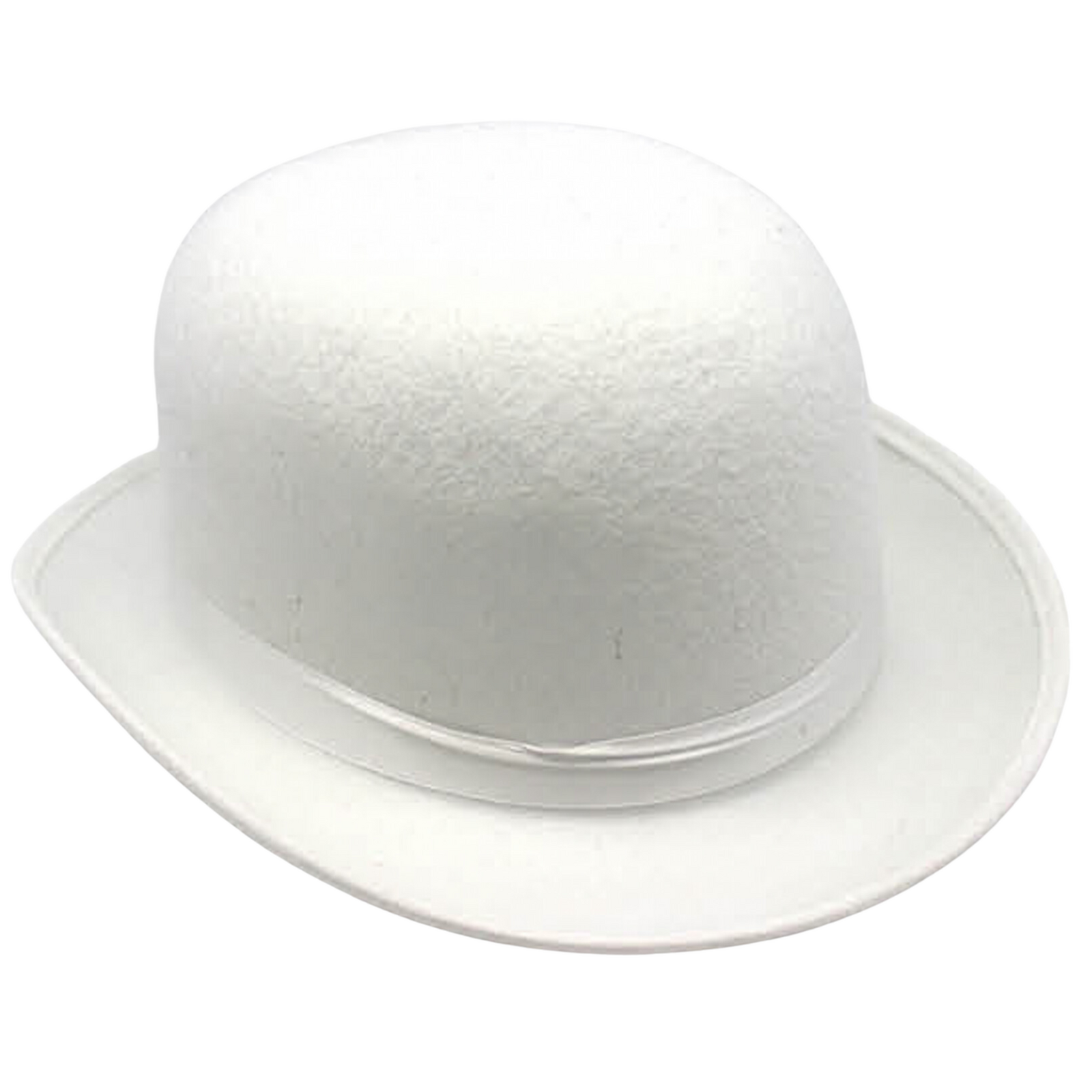 V563-21210-WHT-202503051510-00 BOWLER HAT Party Vintage Costume Derby Felt Dance Halloween in White - Image 1