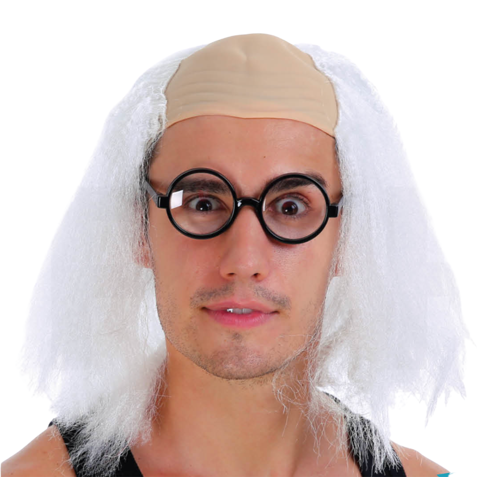 V563-22565-184862-00 SCIENTIST WIG Mad Einstein Costume Fancy Dress White Hair Halloween Man Doc - Image 1