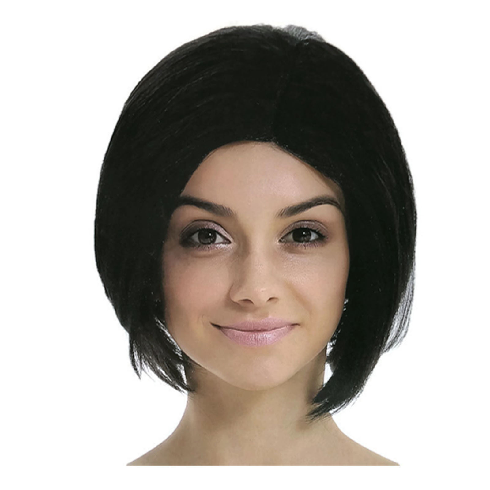 V563-22571-BLK-202503052101-00 ASSYMETRICAL BOB WIG Funky Trendy Modern Cosplay Wigs Party Costume - Black - Image 1
