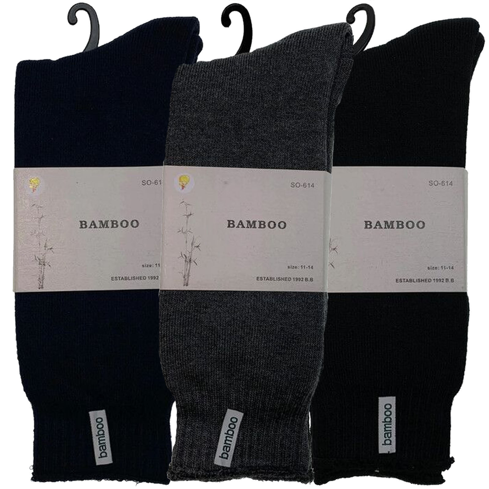 V563-3BBSOX-ACOLOUR-SIZE7-11-202502270900-00 3 Pairs PREMIUM BAMBOO SOCKS Mens Heavy Duty Thick Work Socks BULK Cushion - Assorted Colour Pack - 7-11 - Image 1