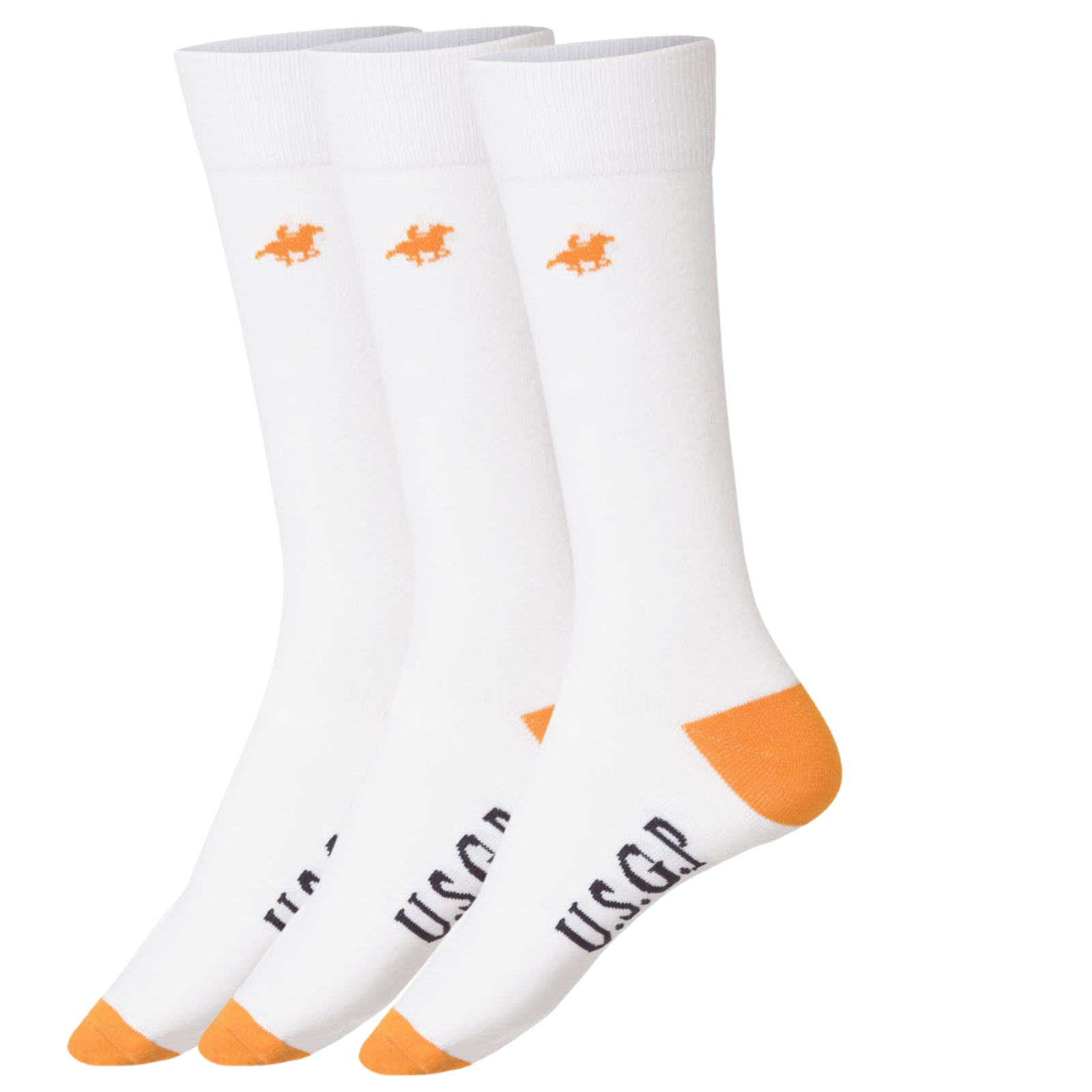 V563-410115_2110-WHTORG-43_46-202503051845-00 Livergy Mens Crew Socks - White/Orange- 1 Pack of 3 - EU 43-46 - Image 1