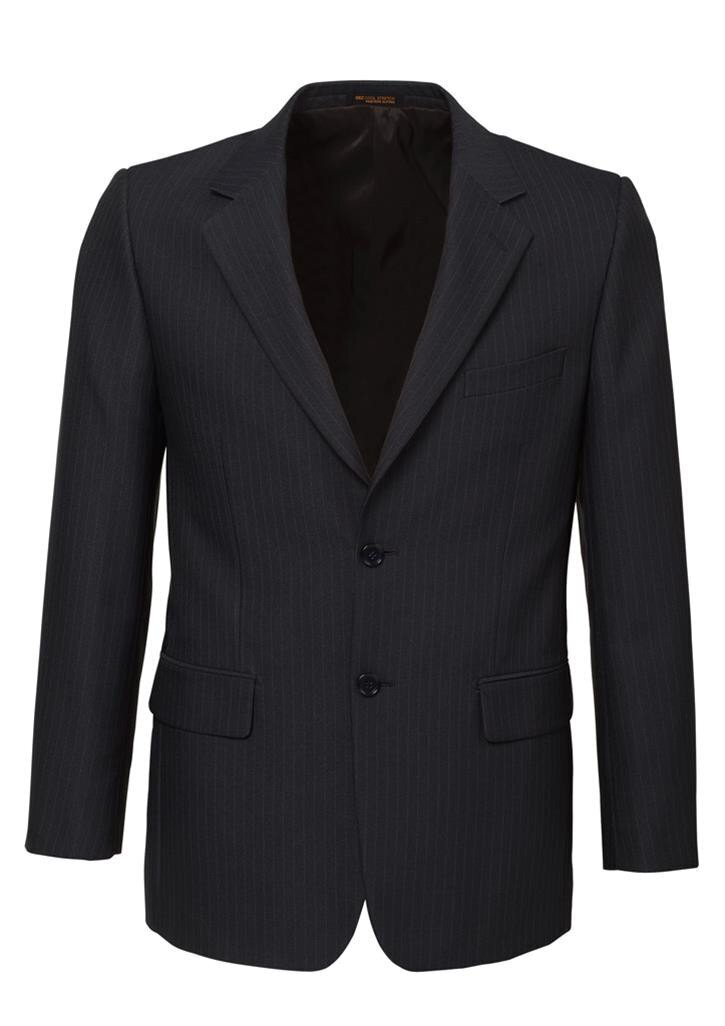 V563-80211-CHARCL-112-202503051925-00 Mens Single Breasted 2 Button Suit Jacket Work Business - Pin Striped - Charcoal - 112 - Image 1