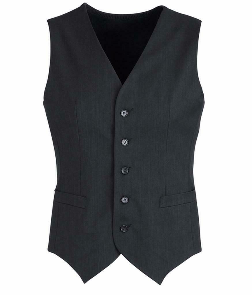 V563-90111-CHARCL-112-202503051510-00 Mens Peaked Vest Waistcoat w/ Knitted Back Suit Formal Wedding Dress Up - Charcoal - 112 - Image 1