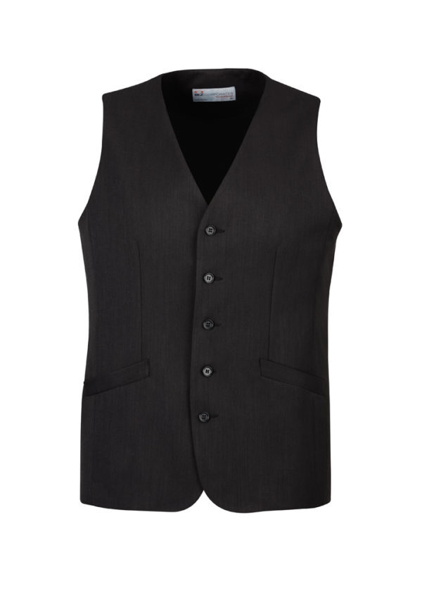 V563-90112-CHARCL-112-202503051645-00 Mens Bamboo Blend Longline Vest Waistcoat w/ Stretch Business Forrnal Dress - Charcoal - 112 - Image 1