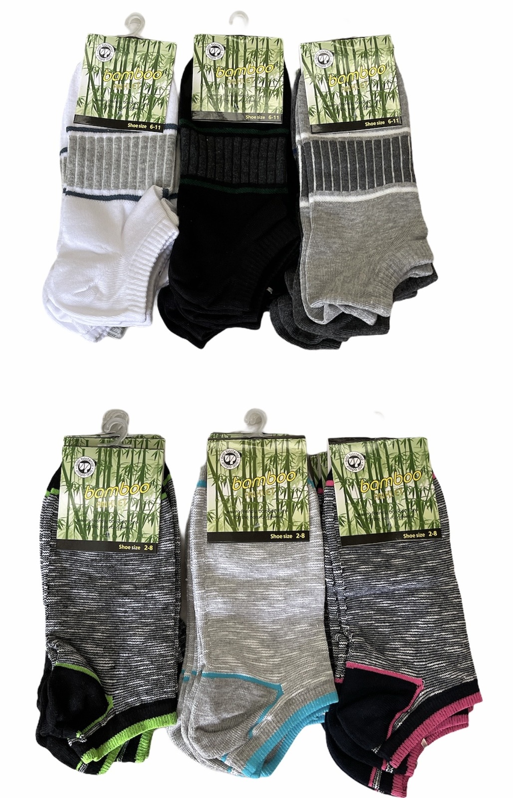 V563-9904-1PAIR-2_8-202503051806-00 1x Pair Bamboo Anklet Socks Work Sport Ankle Cushion Odour Resistant Natural - 2-8 - Image 1