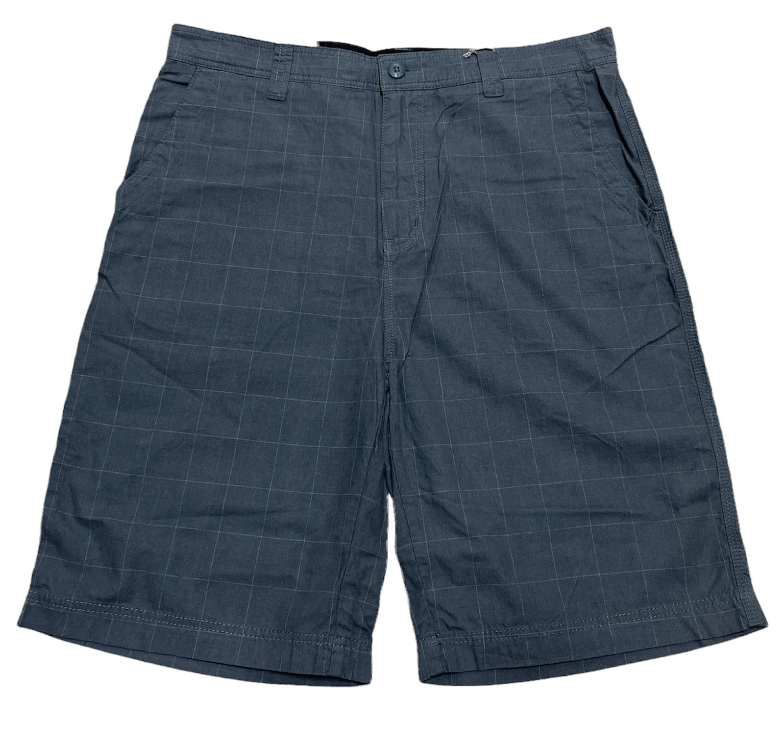 V563-A842-G_CHECK-XL_36-202503051935-00 Mens 100% Cotton Summer Shorts - Check Grey - XL/36 - Image 1