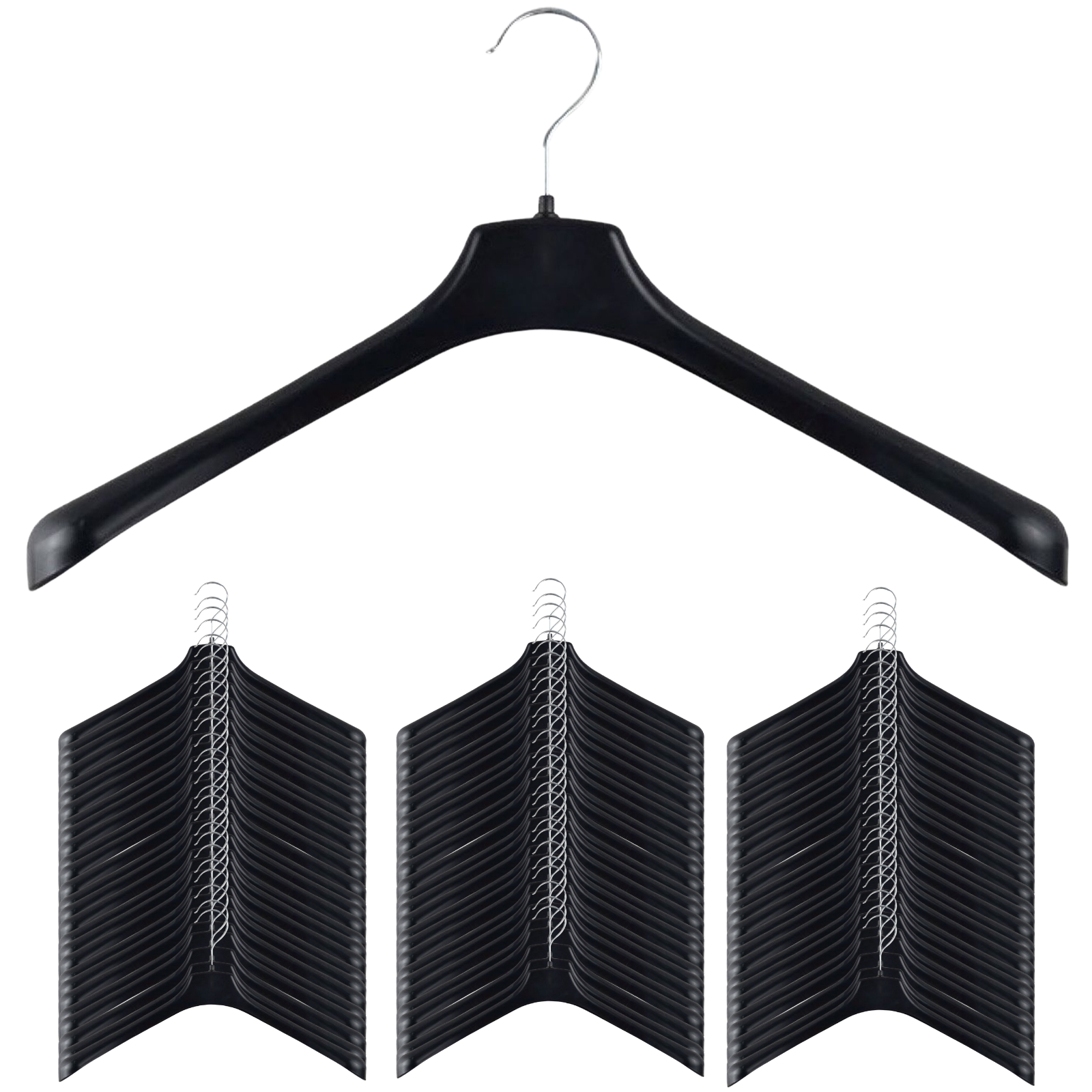 V563-AH-R51L-60PCS-202506020816-00 60x JACKET HANGER Heavy Duty 460mm Commercial Pants Clothing Coat BULK R51L - Image 1