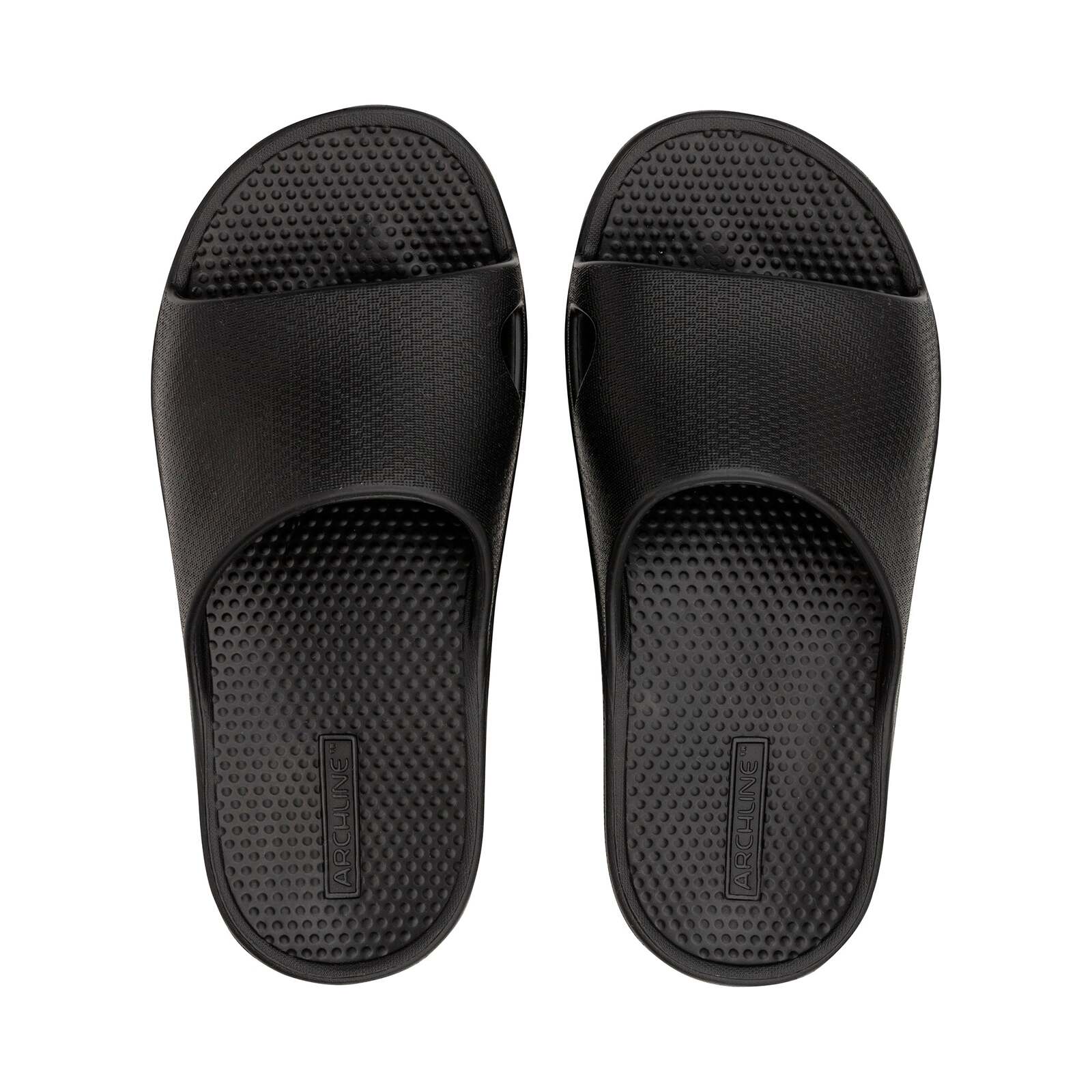 V563-AHS00100-36-149929-00 Archline Rebound Orthotic Slides Flip Flop Thongs Slip On Arch Support - Black - Euro 36 - Image 1