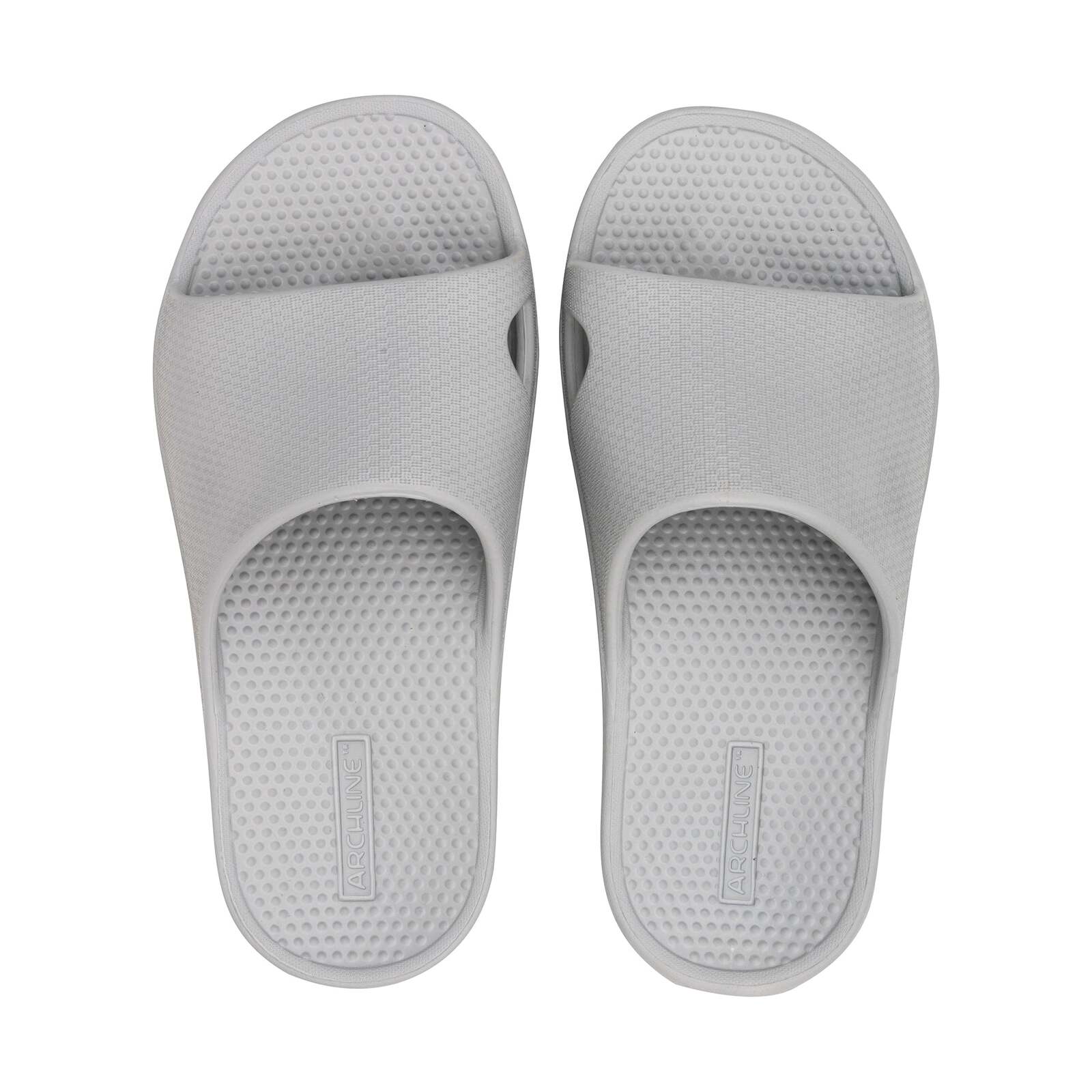 V563-AHS00102-45-149641-00 Archline Rebound Orthotic Slides Flip Flop Thongs Slip On Arch Support - Stone Grey - Euro 45 - Image 1