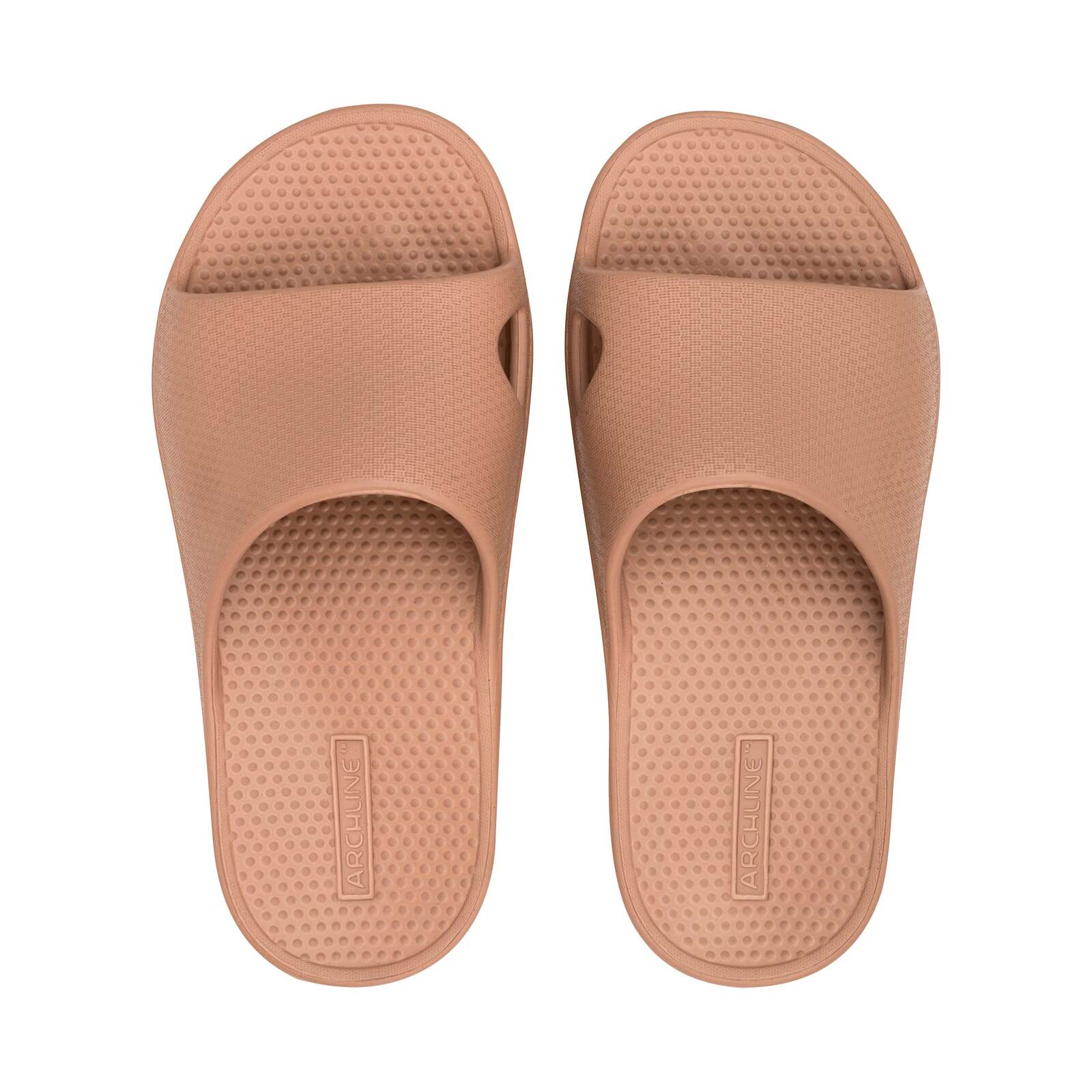 V563-AHS00103-37-202503052030-00 Archline Rebound Orthotic Slides Flip Flop Thongs Slip On Arch Support - Putty - Euro 37 - Image 1