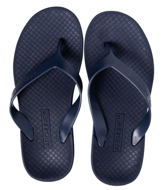V563-ARCH011212-39-202503052235-00 ARCHLINE Flip Flops Orthotic Thongs Arch Support Shoes Footwear - Navy - EUR 39 - Image 1