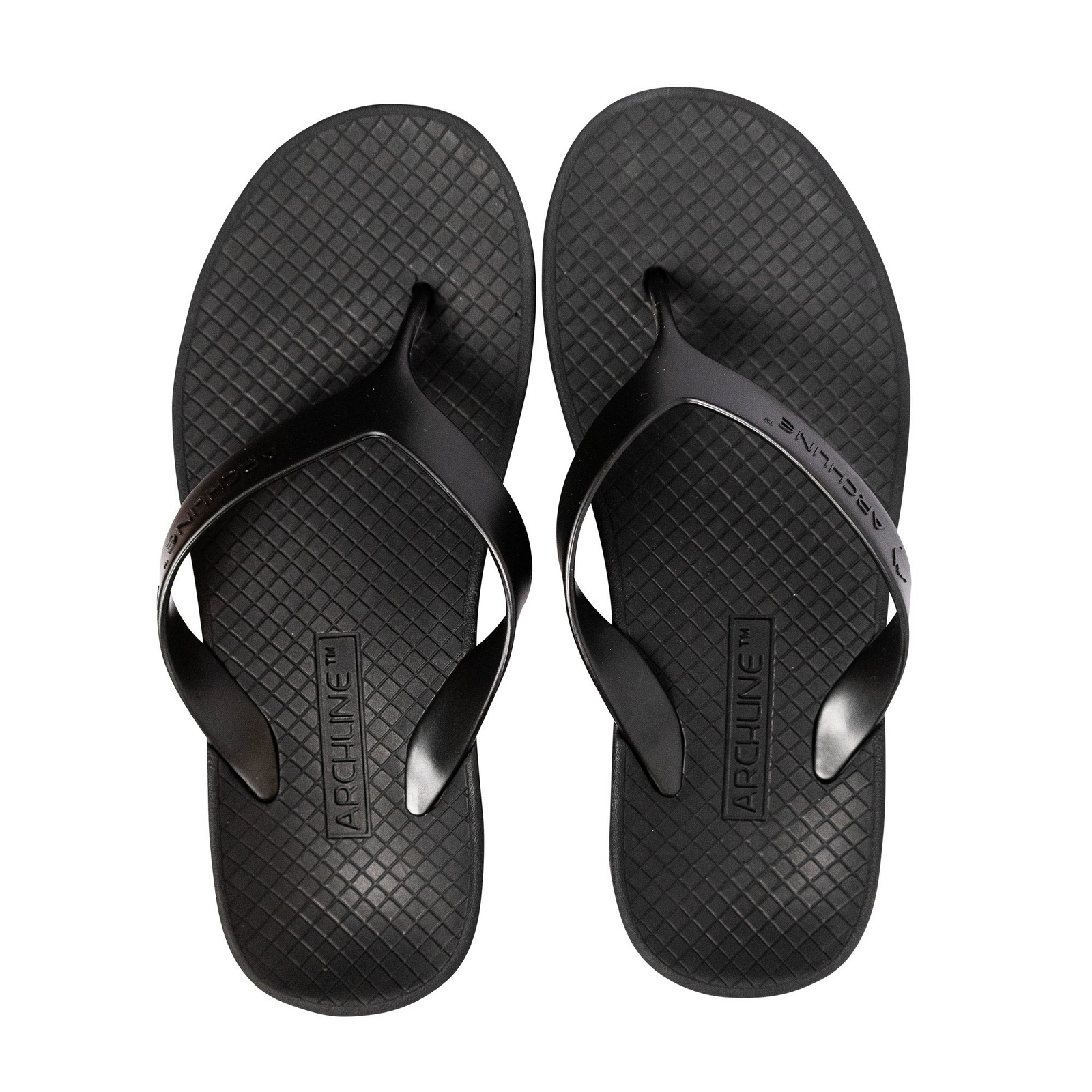 V563-ARCHLINE-THNGS-BLK-BLK-38-202507251125-00 ARCHLINE Orthotic Thongs Arch Support Shoes Footwear Flip Flops Orthopedic - Black/Black - EUR 38 - Image 1