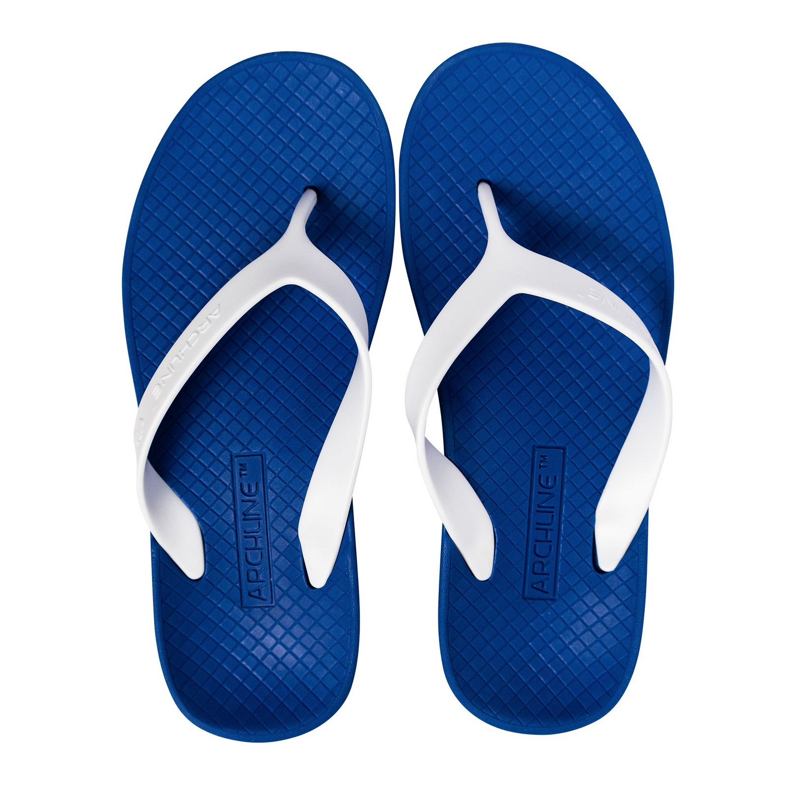 V563-ARCHLINE-THNGS-BLU-WHT-35-202507251145-00 ARCHLINE Orthotic Thongs Arch Support Shoes Footwear Flip Flops Orthopedic - Blue/White - EUR 35 - Image 1