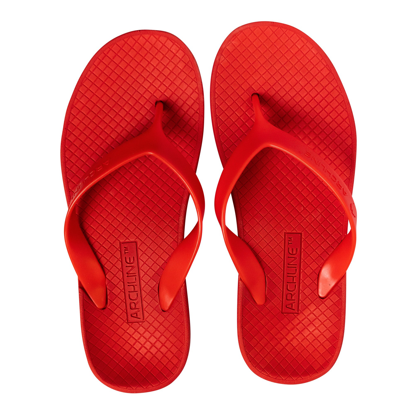 V563-ARCHLINE-THNGS-RED-RED-47-202507251135-00 ARCHLINE Orthotic Thongs Arch Support Shoes Footwear Flip Flops Orthopedic - Red/Red - EUR 47 - Image 1